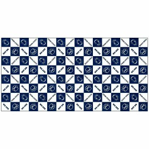 navy and white checkered Penn State logos tablecloth 96"x48"